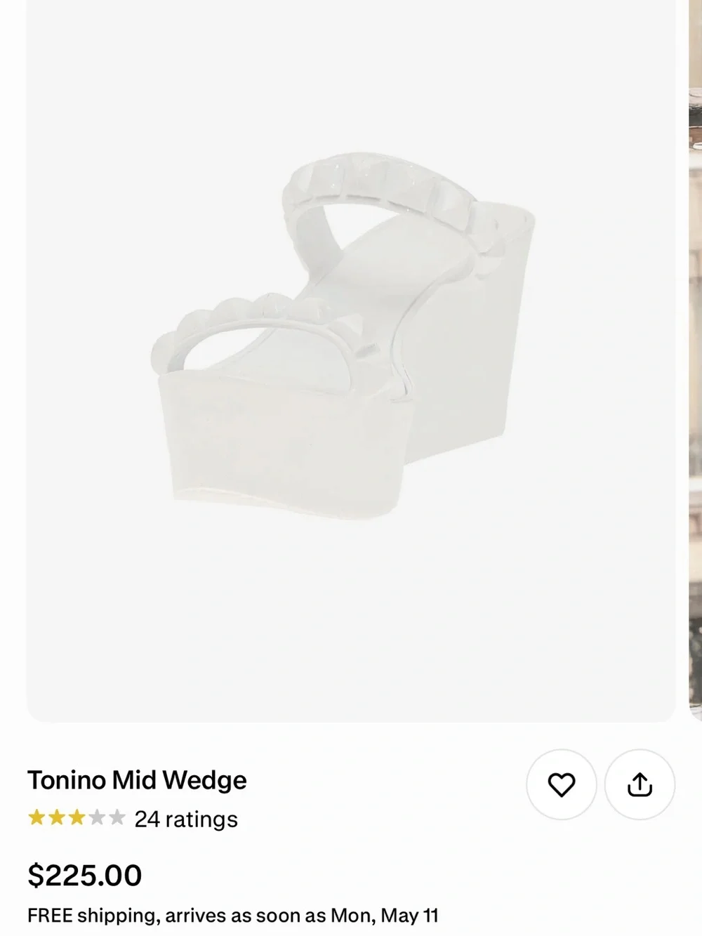 White Studded Patent Wedge Slide Sandals - Women's - Picture 7 of 9